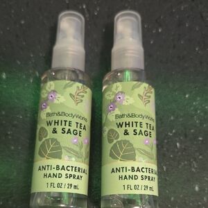 2 PC Set Bath & Body Works White Tea & Sage Green Hand Spray